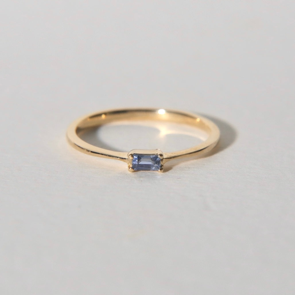 Mini Pristina Baguette Blue Sapphire Ring