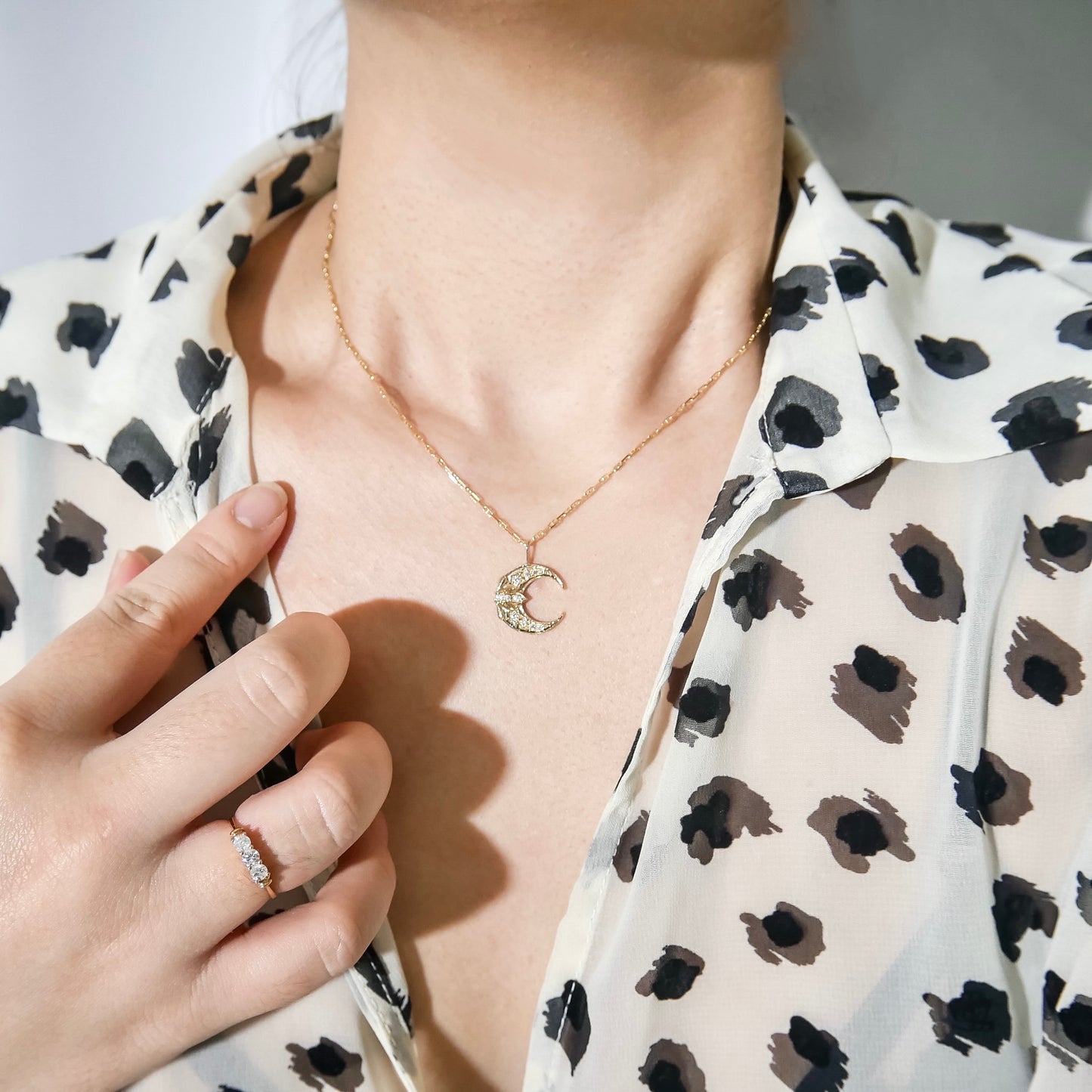 Sparkling Crescent Pendant