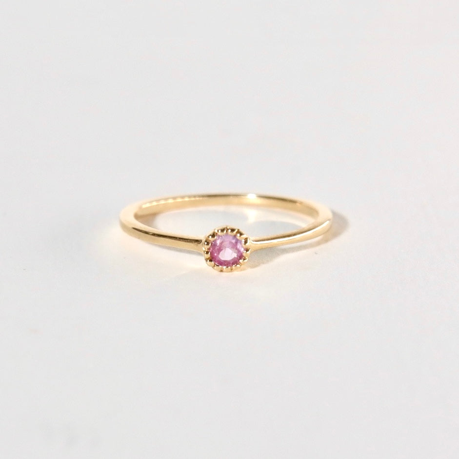 Single Pink Sapphire Clementine Ring