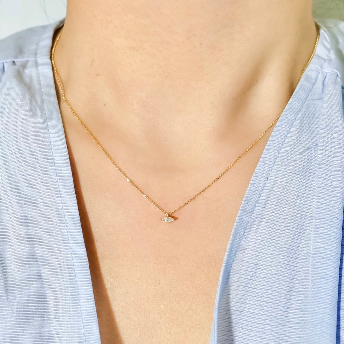 Marquise Diamond Pendant Necklace
