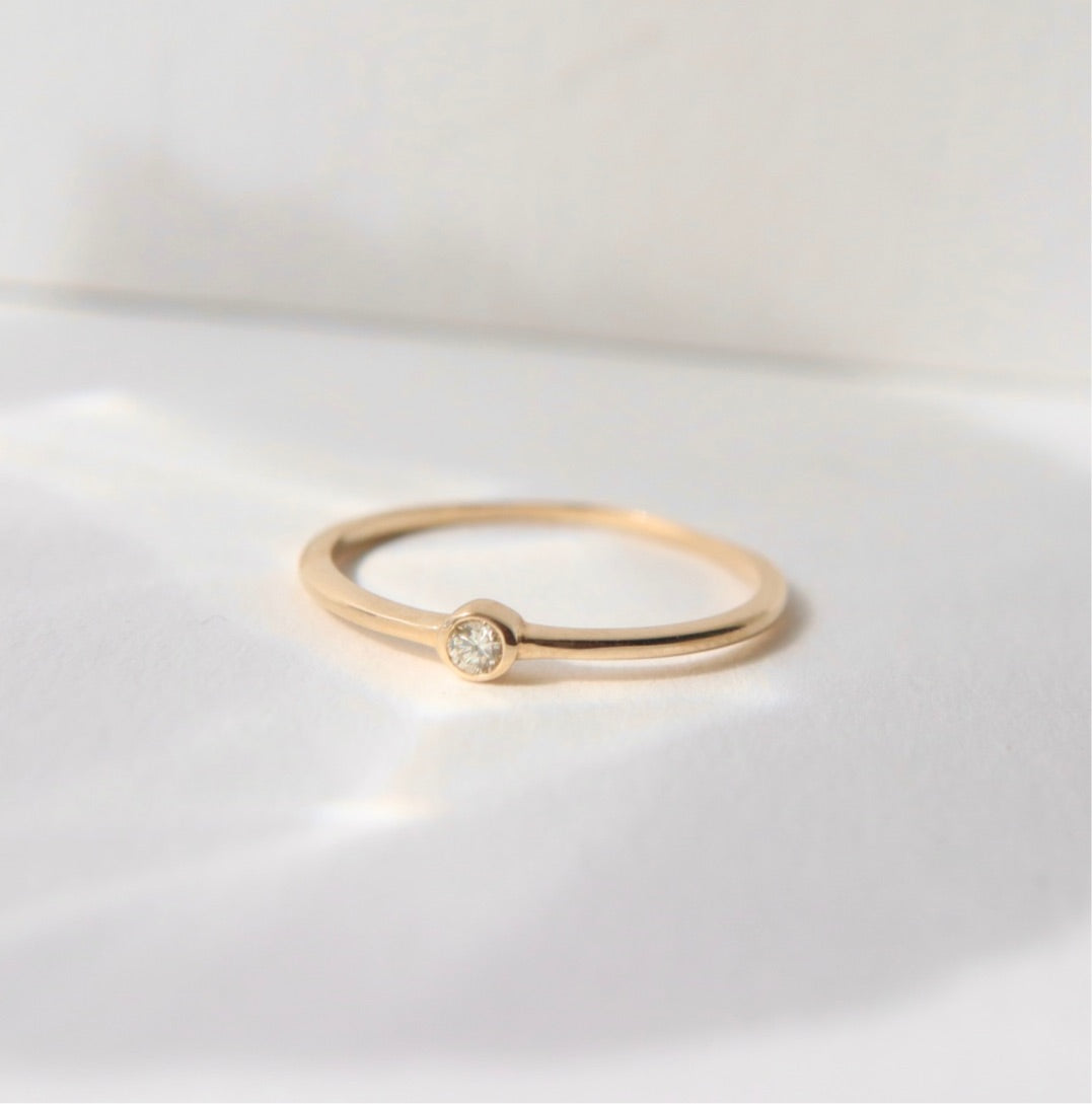 Dainty Single Diamond Ring