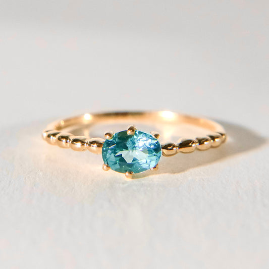 Seafoam Apatite Bead Ring