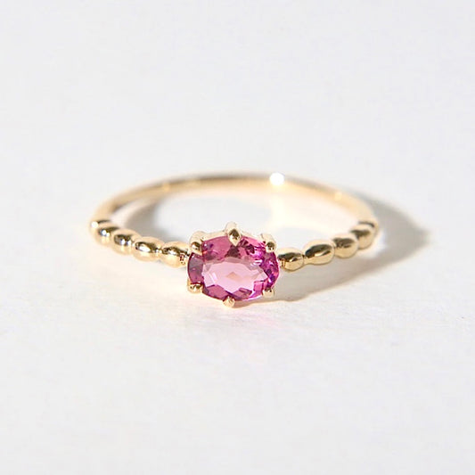 Pink Tourmaline Bead Ring