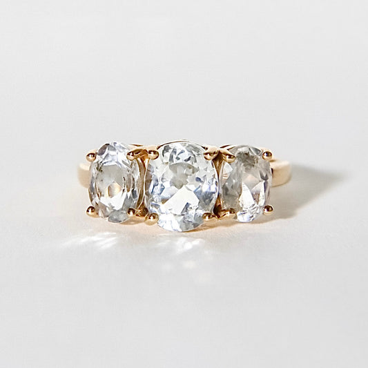 Triple Ice White Topaz Ring