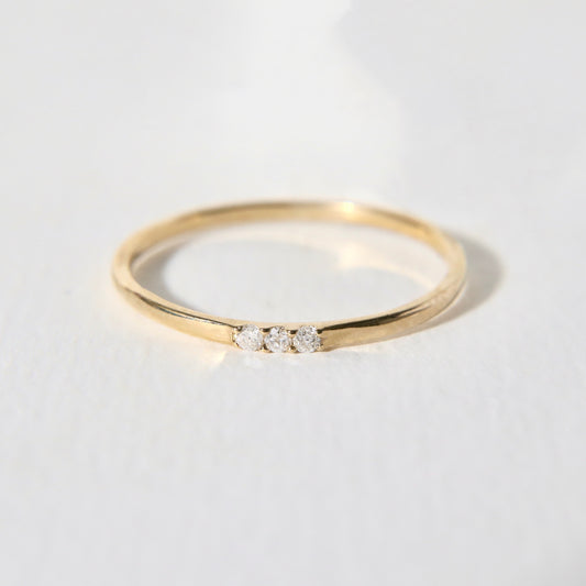 Tiny Triple Diamond Ring