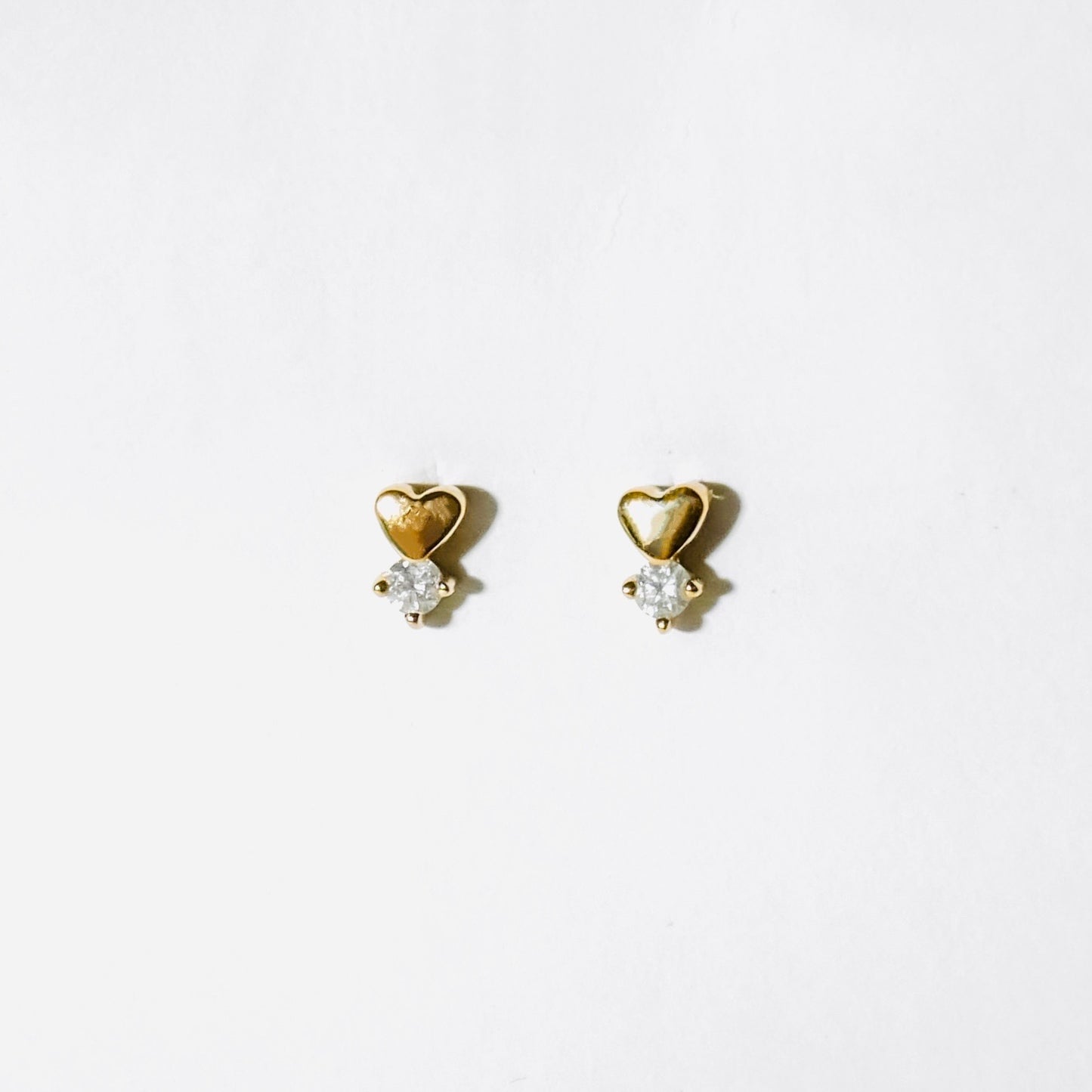 Heart And Diamond Stud