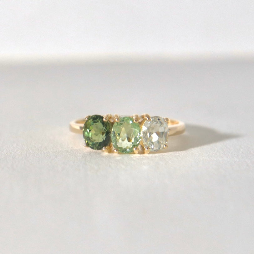Triple Gems Ring | ombré customisation