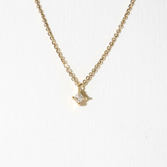 Diamond Ice Cube Pendant Necklace