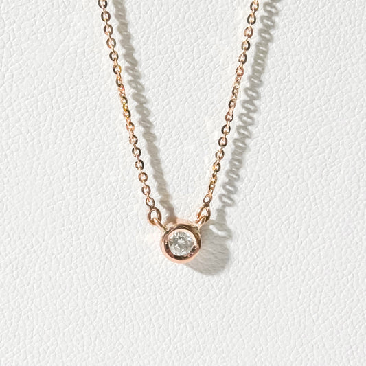Diamond in Rose Gold Pendant Necklace